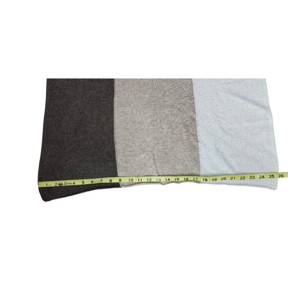 Quince 100% Cashmere Colorblock Scarf Wrap Shawl Soft Luxury Brown Gray White - Picture 8 of 10